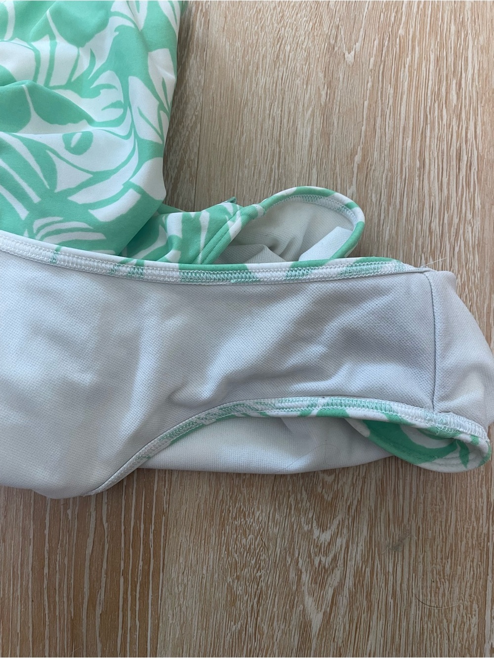 Abercrombie Kids green floral asymmetrical cutout one-piece swimsuit; 13/14 - Picture 7 of 7